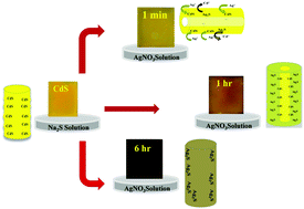 Graphical abstract: Cationic-exchange approach for conversion of two dimensional CdS to two dimensional Ag2S nanowires with an intermediate core–shell nanostructure towards supercapacitor application