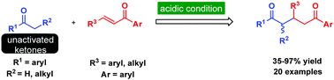 Graphical abstract: In situ formed acetals facilitated direct Michael addition of unactivated ketones