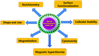 Graphical abstract: Studies on enhanced colloidal stability and heating ability of glycine functionalized LSMO nanoparticles for cancer hyperthermia therapy