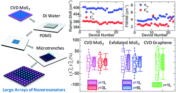 Graphical abstract: Large-scale arrays of single- and few-layer MoS2 nanomechanical resonators