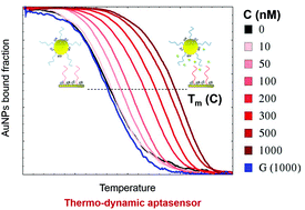 Graphical abstract: A nanoparticle-based thermo-dynamic aptasensor for small molecule detection