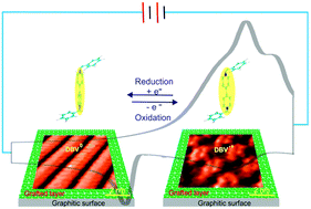 Graphical abstract: Nanoconfined self-assembly on a grafted graphitic surface under electrochemical control