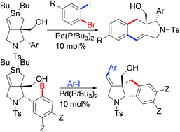 Graphical abstract: A regioselective double Stille coupling reaction of bicyclic stannolanes
