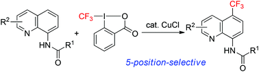 Graphical abstract: 5-Position-selective C–H trifluoromethylation of 8-aminoquinoline derivatives
