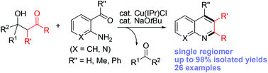 Graphical abstract: Synthesis of quinolines and naphthyridines via catalytic retro-aldol reaction of β-hydroxyketones with ortho-aminobenzaldehydes or nicotinaldehydes