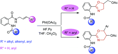 Graphical abstract: Intramolecular oxyacetoxylation of N-allylamides: an expeditious synthesis of oxazolines and oxazines by using a PhI(OAc)2/hydrogen fluoride–pyridine system