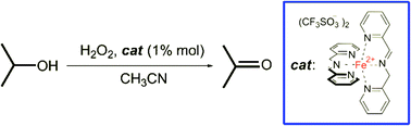 Graphical abstract: Alcohol oxidation with H2O2 catalyzed by a cheap and promptly available imine based iron complex