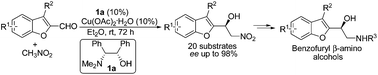 Graphical abstract: Efficient synthesis of chiral benzofuryl β-amino alcohols via a catalytic asymmetric Henry reaction