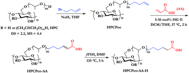 Graphical abstract: Amphiphilic hydroxyalkyl cellulose derivatives for amorphous solid dispersion prepared by olefin cross-metathesis