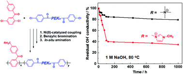 Graphical abstract: Alkaline stable anion exchange membranes based on poly(phenylene-co-arylene ether ketone) backbones