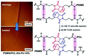 Graphical abstract: Self-healing poly(siloxane-urethane) elastomers with remoldability, shape memory and biocompatibility