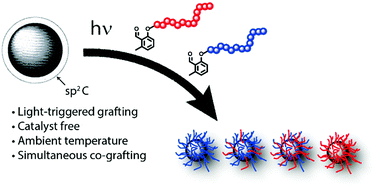Graphical abstract: Direct light-induced (co-)grafting of photoactive polymers to graphitic nanodiamonds