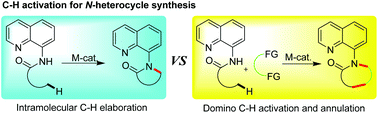 Graphical abstract: Annulation based on 8-aminoquinoline assisted C–H activation: an emerging tool in N-heterocycle construction