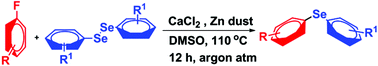 Graphical abstract: Calcium mediated C–F bond substitution in fluoroarenes towards C–chalcogen bond formation