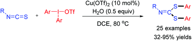 Graphical abstract: A copper-catalyzed arylation/nucleophilic addition/fragmentation/C–S bond formation cascade: synthesis of bis(arylthio)imines