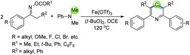 Graphical abstract: Synthesis of tetrasubstituted symmetrical pyridines by iron-catalyzed cyclization of ketoxime acetates