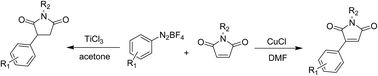 Graphical abstract: Selective and tunable synthesis of 3-arylsuccinimides and 3-arylmaleimides from arenediazonium tetrafluoroborates and maleimides