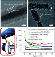 Graphical abstract: Flexible hybrid carbon nanotube sponges embedded with SnS2 from tubular nanosheaths to nanosheets as free-standing anodes for lithium-ion batteries