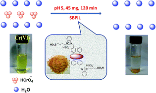 Graphical abstract: Designing a sulphonic acid functionalized benzimidazolium based poly(ionic liquid) for efficient adsorption of hexavalent chromium