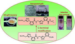 Graphical abstract: Aryl-triazolyl peptides for efficient phase selective gelation and easy removal of dyes from water