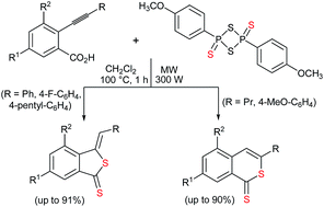 Graphical abstract: A new microwave-assisted thionation-heterocyclization process leading to benzo[c]thiophene-1(3H)-thione and 1H-isothiochromene-1-thione derivatives