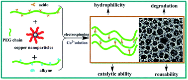 Graphical abstract: Preparation of well-defined fibrous hydrogels via electrospinning and in situ “click chemistry”