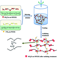 Graphical abstract: Intermolecular ionic cross-linked sulfonated poly(ether ether ketone) membranes with excellent mechanical properties and selectivity for direct methanol fuel cells