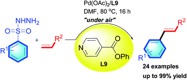 Graphical abstract: Open-air oxidative MizorokiâHeck reaction of arylsulfonyl hydrazides with alkenes