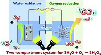 Graphical abstract: Production of hydrogen peroxide by combination of semiconductor-photocatalysed oxidation of water and photocatalytic two-electron reduction of dioxygen