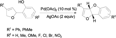 Graphical abstract: A facile access to cis-dihydrofurobenzofuran from 2-(2,5-dihydro-furan-2-yl)-phenol