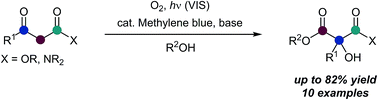 Graphical abstract: Synthesis of 2-hydroxymalonic acid derivatives via tandem oxidation and rearrangement by photo organic catalysis