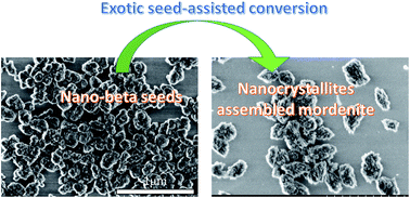 Graphical abstract: Organic template-free synthesis of zeolite mordenite nanocrystals through exotic seed-assisted conversion