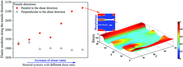 Graphical abstract: Multiscale simulation of shear-induced mechanical anisotropy of binary polymer blends