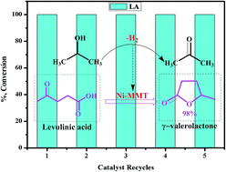 Graphical abstract: Transfer hydrogenation of biomass-derived levulinic acid to γ-valerolactone over supported Ni catalysts