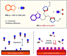 Graphical abstract: Chelation as a strategy to reinforce cationic copper surface protection in acidic solutions