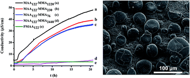 Graphical abstract: PMAA-based RAFT dispersion polymerization of MMA in ethanol: conductivity, block length and self-assembly