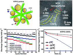 Graphical abstract: Carbon nanotube decorated NaTi2(PO4)3/C nanocomposite for a high-rate and low-temperature sodium-ion battery anode