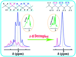 Graphical abstract: Chemical composition characterization of poly(vinylidene fluoride-chlorotrifluoroethylene)-based copolymers with F–H decoupled 1H NMR