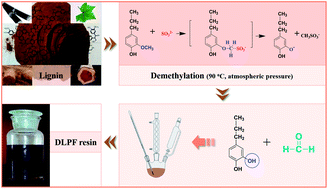 Graphical abstract: Preparation and characterization of lignin demethylated at atmospheric pressure and its application in fast curing biobased phenolic resins