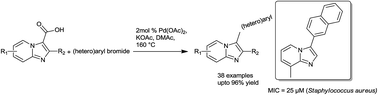 Graphical abstract: Ligand-free Pd-catalysed decarboxylative arylation of imidazo[1,2-a]pyridine-3-carboxylic acids with aryl bromides