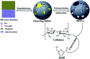 Graphical abstract: Facile synthesis of hierarchical pore foam catalysts with Brønsted–Lewis acid sites for the one-pot conversion of cellulose to 5-hydroxymethylfurfural