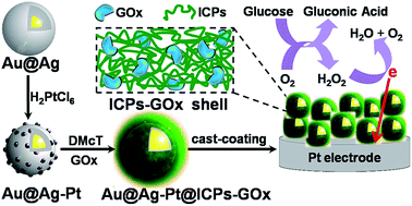 Graphical abstract: Facile and controllable synthesis of triplex Au@Ag–Pt@infinite coordination polymer core–shell nanoparticles for highly efficient immobilization of enzymes and enhanced electrochemical biosensing activity