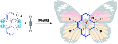 Graphical abstract: A facile access to substituted cationic 12-azapyrene salts by rhodium(iii)-catalyzed C–H annulation of N-arylpyridinium salts