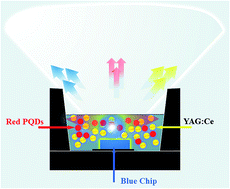 Graphical abstract: Inorganic red perovskite quantum dot integrated blue chip: a promising candidate for high color-rendering in w-LEDs
