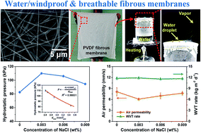 Graphical abstract: Hydrophobic polyvinylidene fluoride fibrous membranes with simultaneously water/windproof and breathable performance