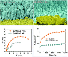 Graphical abstract: Facile fabrication and photoelectrochemical properties of a CuO nanorod photocathode with a ZnO nanobranch protective layer