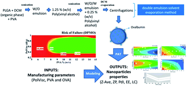 Graphical abstract: Optimization of protein loaded PLGA nanoparticle manufacturing parameters following a quality-by-design approach