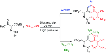 Graphical abstract: Use of a novel multicomponent reaction under high pressure for the efficient construction of a new pyridazino[5,4,3-de][1,6]naphthyridine tricyclic system