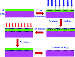 Graphical abstract: Direct growth of few layer graphene on SiO2 substrate by low energy carbon ion implantation