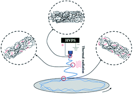 Graphical abstract: Solvent-free thermocuring electrospinning to fabricate ultrathin polyurethane fibers with high conductivity by in situ polymerization of polyaniline